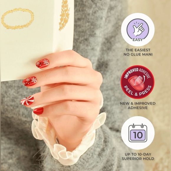 imPRESS Design Feelin' Festive 3D New Set of 30 Press On Nails NWT - Picture 9 of 10